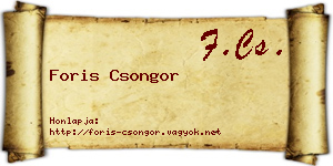 Foris Csongor névjegykártya